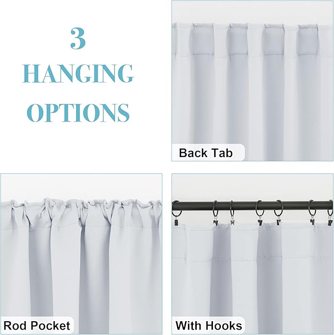 RYB HOME Small Window Curtains Blackout, Privacy Thermal Insulating Drapes - Image 6
