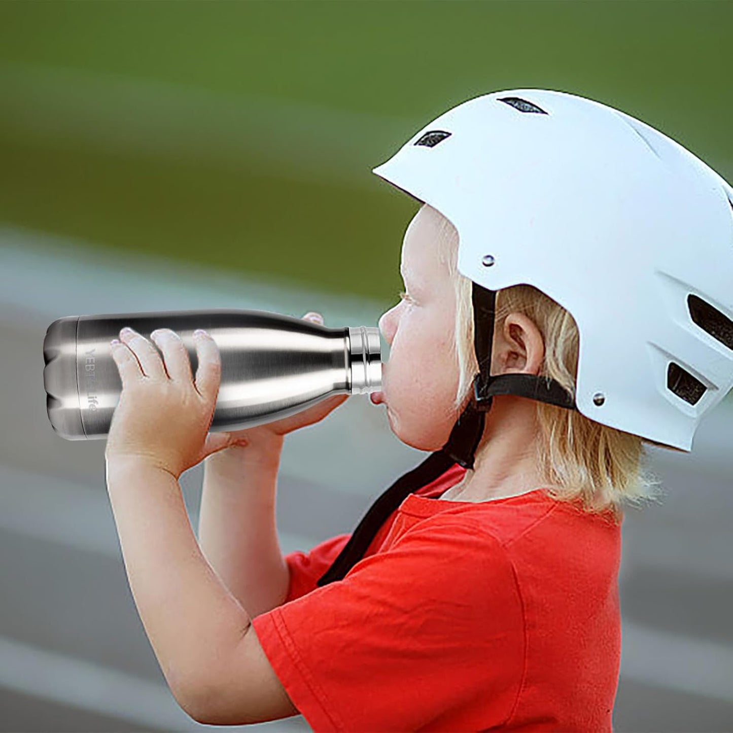 Insulated Water Bottle, 2 Pack-9oz Stainless Steel Water Bottles with straw lid, Metal Sports Water Bottles for Boys,Girls, Double Wall Vacuum BPA-Free Flask for School, Sports & Travel (Silver)