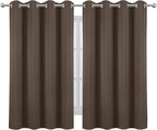 LEMOMO Blackout Curtains 52 x 45 inch/Chocolate Brown Curtains Set of 2 - Image 2