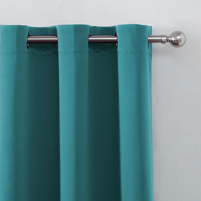 LEMOMO Blackout Curtains 52 x 120 Inch Long Sea Teal Curtains Set of 2 Panels - Image 6