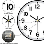 Wall Clocks Battery Operated, 12 Inch Non Ticking Digital Wall Clock, Silent - Image 6