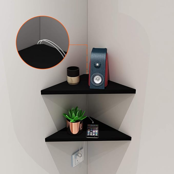 evron Corner Mounting Shelf Set of 2 – Easy to Install Floating Wall Shelves - Image 5