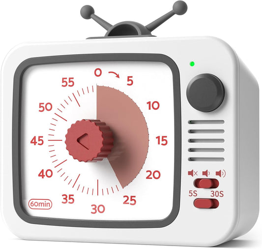 LIORQUE Visual Timer for Kids, 60-Minute Countdown Timers for Classroom Office Kitchen with Silent Operation, Kids Timer for Teaching with Cute Design