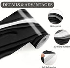 Black and White Wave Wallpaper Border 196x4 Inch Peel and Stick Wall Border - Image 9