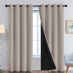 Yakamok 100% Blackout Curtains 90 Inches Long, 2 Thick Layers Heat and Full by Yakamok