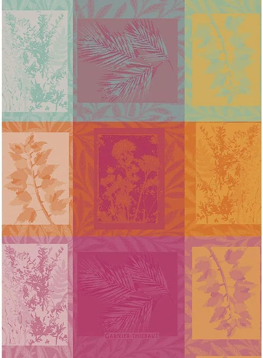Garnier Thiebaut Mille Vegetaux Arc En Ciel (A Thousand Rainbow Plants) French Kitchen Towel 22"x30", Cotton, Jacquard