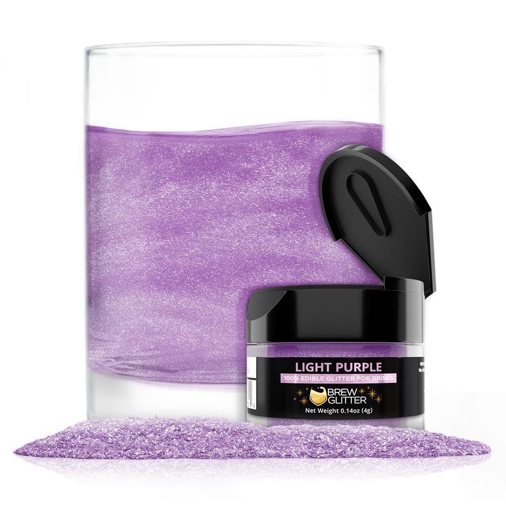 Brew Glitter Light Purple Edible Drink Glitter 1x 4g Jar for Cocktails, Beer, & Beverages