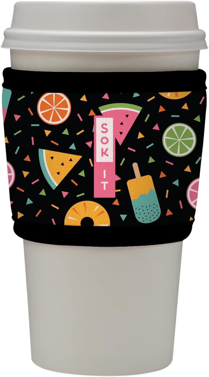 Sok It HotSok Coffee & Tea Reusable Insulated Neoprene Cup Sleeve (Summer Sweets)