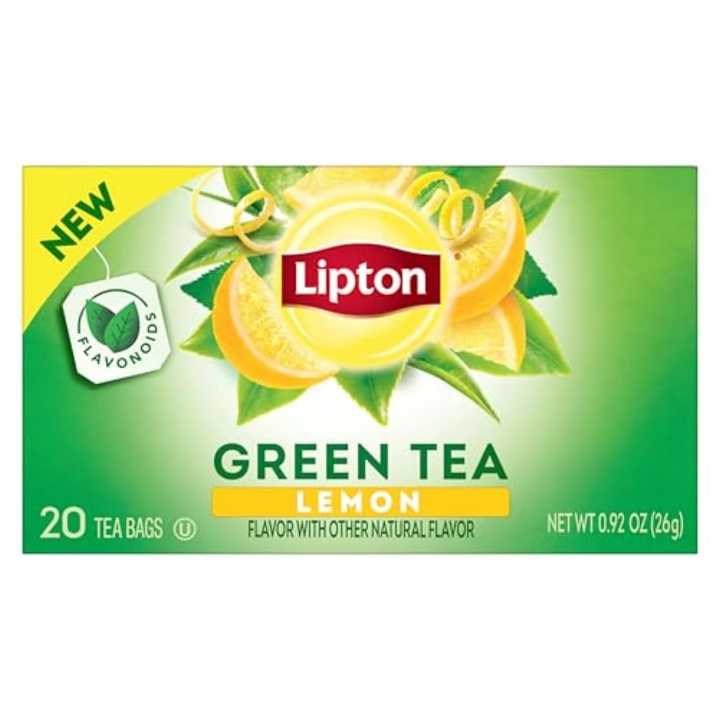 Lipton Honey Ginger Green Tea, Lemon Green Tea, & Peach Green Tea 20 CT (2ea) (Variety Pack)