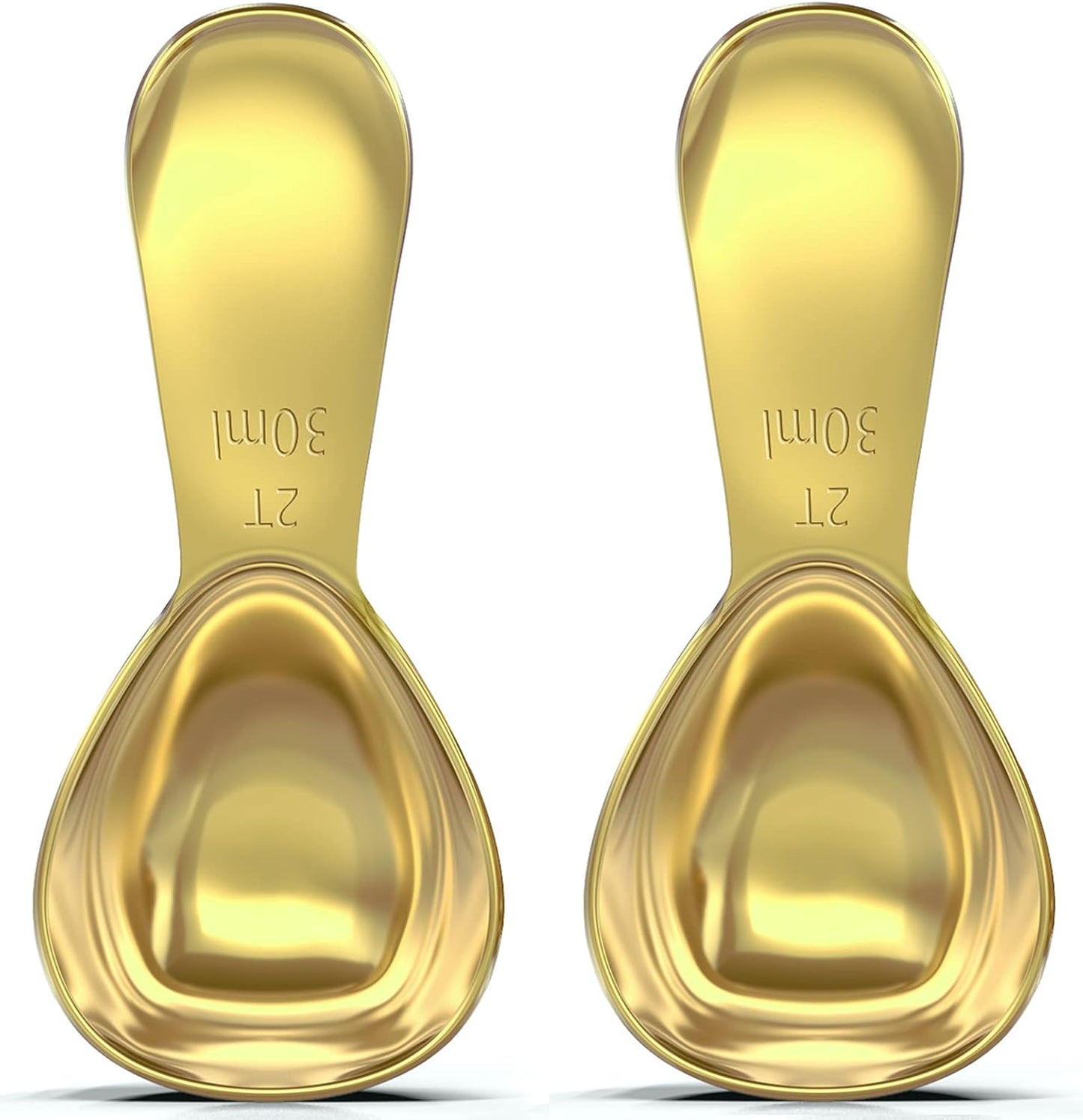 BALCI - Stainless Steel Coffee Scoop Set (2&2 Tablespoon, 30ml and 30ml) Exact Measuring Spoons for Coffee, Tea, Sugar, Flour and More! - Gold …