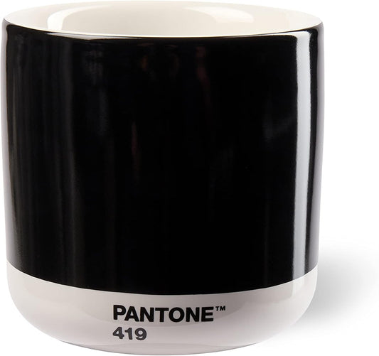 Copenhagen Design Pantone Latte Cup - Double Wall Thermo - Cappuccino Handleless Mug - 7.44oz/220ml, Black 419