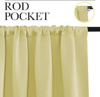 NICETOWN Bedroom Window Curtain Panels, Paler Yellow, 2 Panels, 62 in x 72 in - Image 2