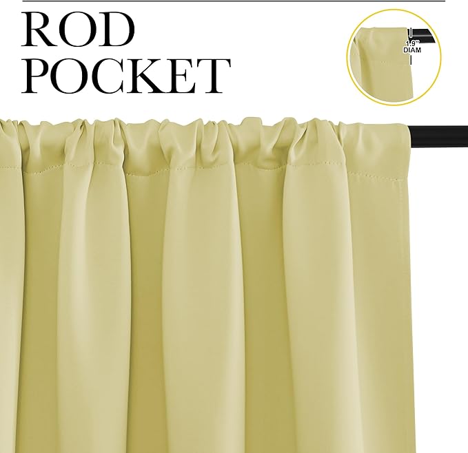 NICETOWN RV Blackout Curtains for Camper Windows, Paler Yellow, Kitchen Curtains - Image 2