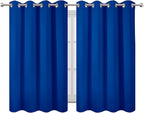 LEMOMO Blackout Curtains 66 x 54 Inch Long Royal Blue Curtains Set of 2 Panels - Image 2