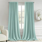 MIULEE Aqua Back Tab Blackout Curtains 102 Inch Long 2 Panels Set by MIULEE