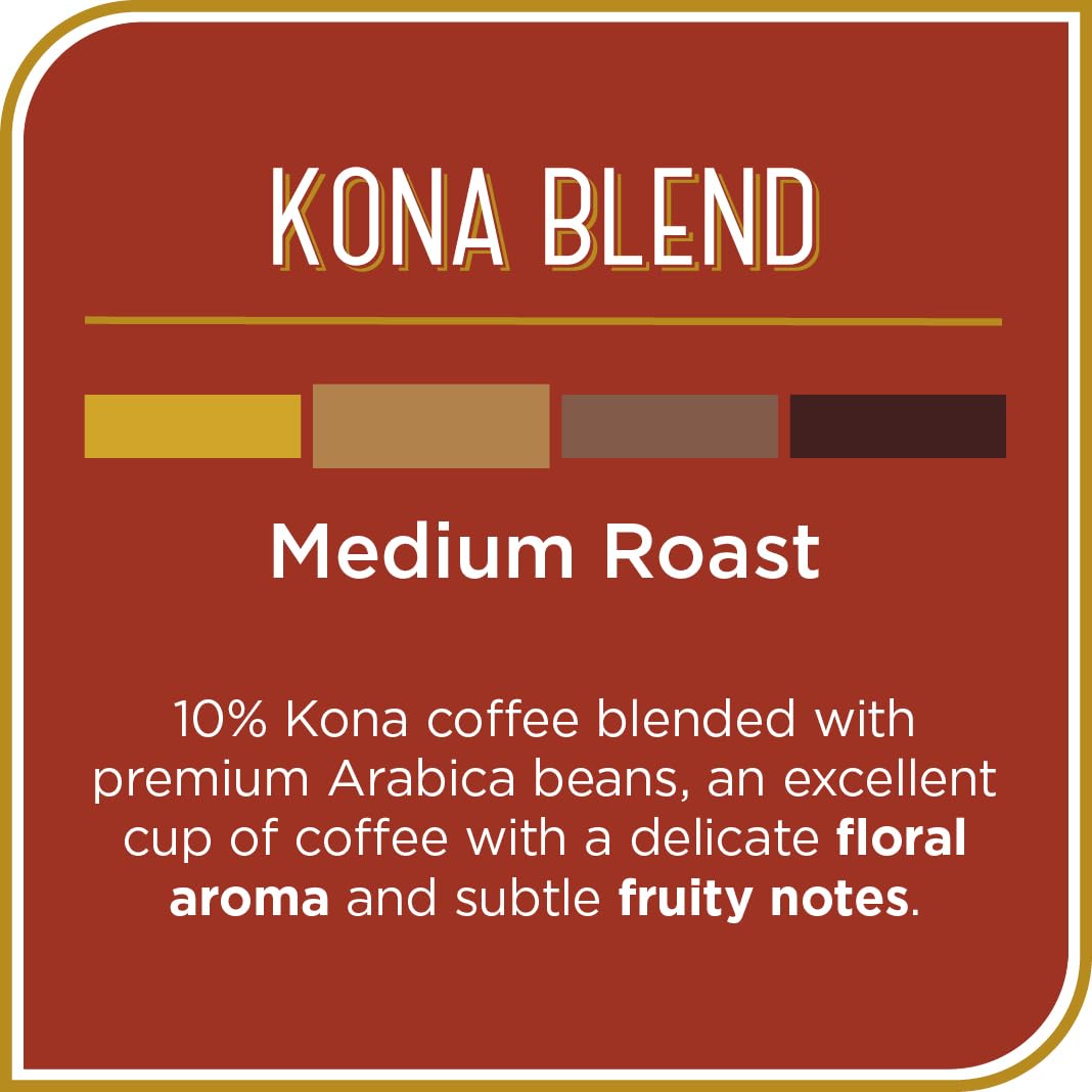 Don Francisco's Kona Blend Coffee - 24 K-Cup Compatible Single-Serve Pods - 10% Hawaiian - Recyclable through TerraCycle - Compatible with Keurig Brewers