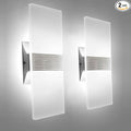 KICAAO Modern Wall Sconces Set of Two, Led Wall Light 10w, 6000k White Light Up by KICAAO