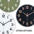 HZDHCLH Wall Clock 10 Inch Silent Non Ticking Wood Battery Operated Black - Image 3