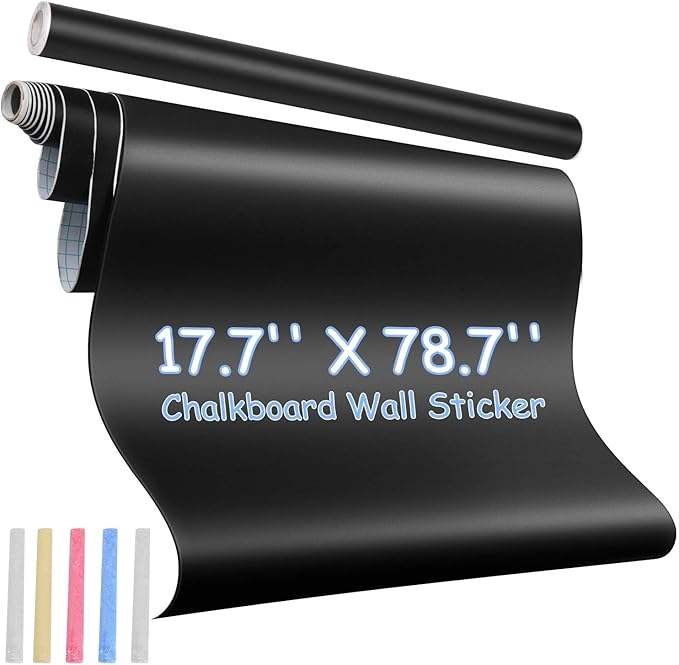 Chalkboard Wallpaper Peel and Stick, Self Adhesive Blackboard Wall Decals by AZOIOnline