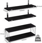 Fixwal 3+1 Tier Bathroom Floating Shelves Over Toilet, 15.8in Farmhouse Rustic - Image 3