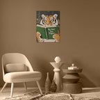 ALMLZL Funny Tiger Reading Book Wall Art Motivational Animal Reading Canvas - Image 7