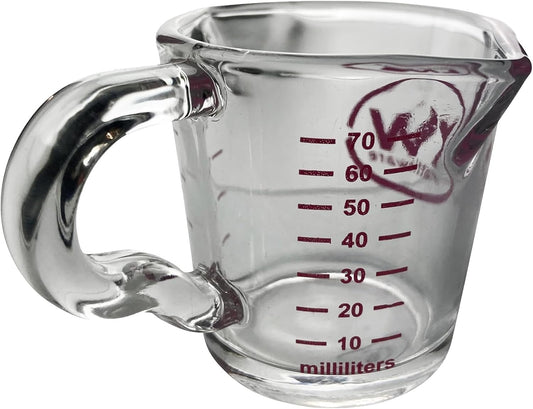 Rattleware 3 oz Espresso Shot Glass Pitcher with Handle - Double Spouted Genuine Barista Measuring Cup with ML & OZ Graduations - Durable Swift Espresso for Pouring Shots & Coffee