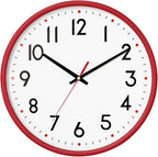 HZDHCLH Wall Clock Red, Silent Wall Clocks Battery Operated 10 Inch Modern Non by HZDHCLH