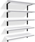RICHER HOUSE Floating Wall Shelves, Rustic Wood Bathroom Shelves Set of 5 by RicherHouse