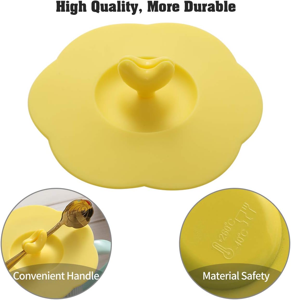 Silicone Cup Covers (Set of 4) ， Multicolored Silicone Lids for Mugs, Cups, Tea Pots,Flexible Mug Covers，Hot Cup Lids for Coffee & Tea