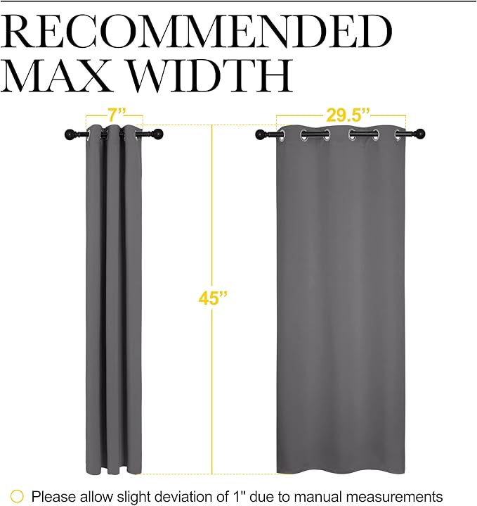 NICETOWN Grey Blackout Curtain Panels - Image 7