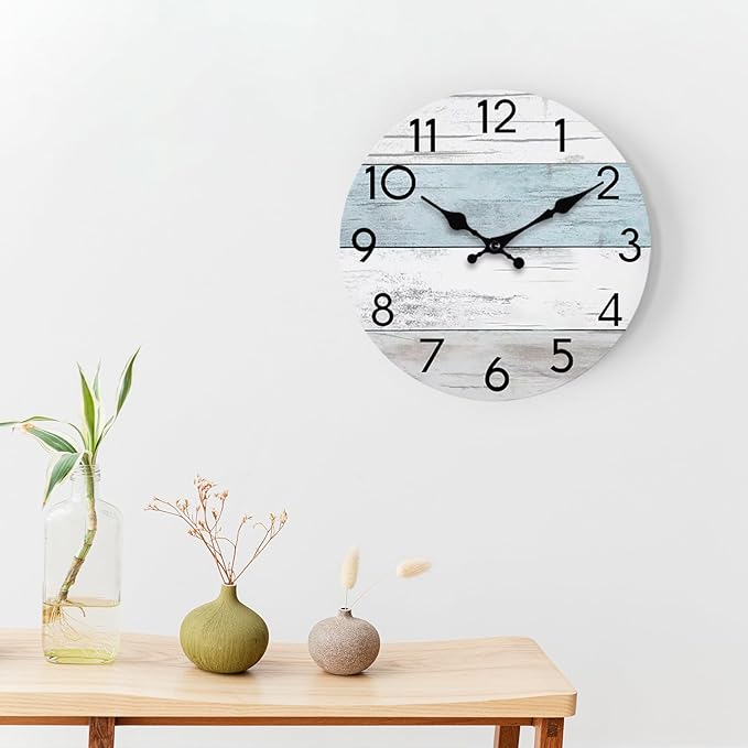 KECYET Wall Clock Silent Non-Ticking Wooden Clocks Battery Operated 18 Inch - Image 4