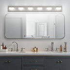 Ralbay Brushed Nickel Bathroom Vanity Lights 48inch Metal Acrylic LED Modern - Image 3