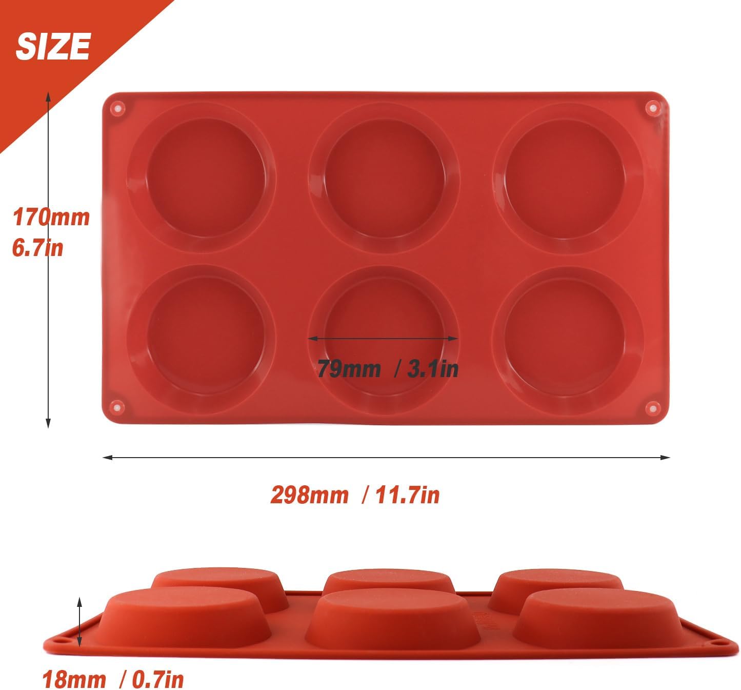 3-Pack Silicone Egg Molds - 3x0.7 Inch Round English Muffin & Breakfast Sandwich Maker, Reusable Non-Stick Baking Pan for Egg Patties, Whoopie Pies, Oven Safe