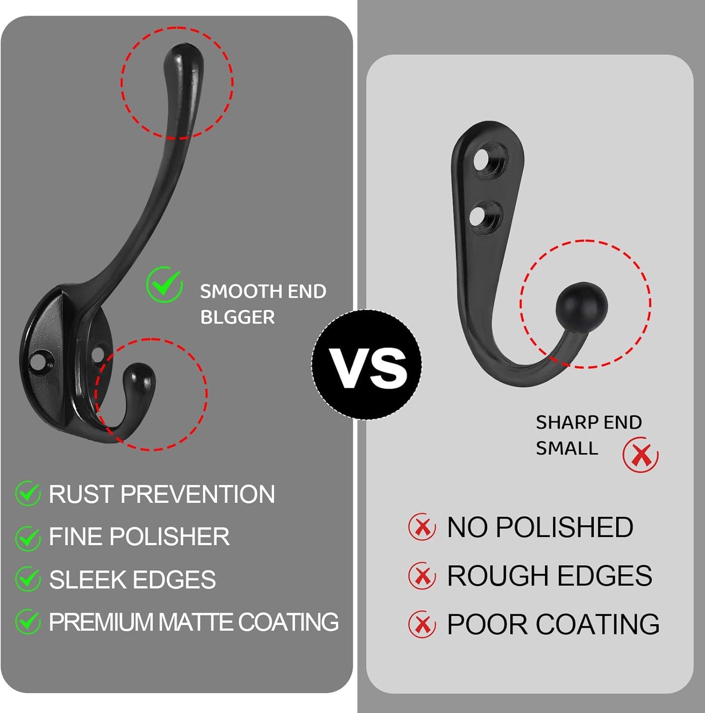 Wall Hooks for Hanging, 25-Pack Heavy Duty Metal Coat Hooks, for Living Room, Bathroom, Kitchen, Bedroom for Coats, Towel, Hat, Key, Closet, Bag (Black)