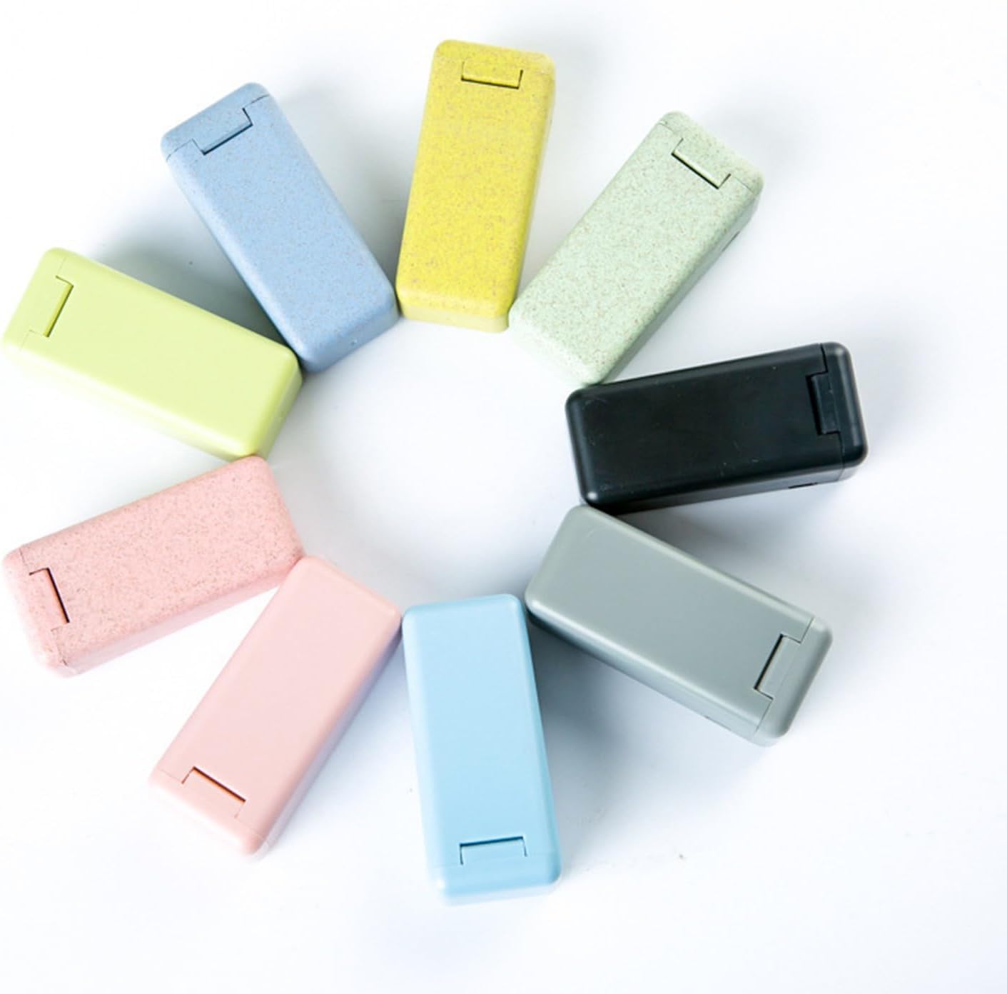 Foldable Straw with Storage Box, Reusable Folding Stainless Steel Straw, Portable Collapsible Set with Silicone Tip and Cleaner Brush for Travel Home Work(white)