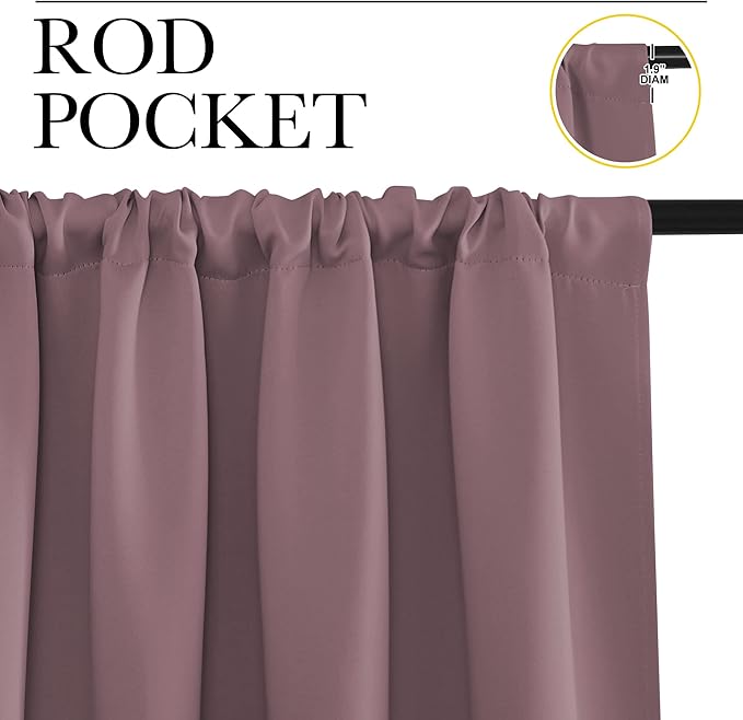 NICETOWN Kitchen Curtains, Short Blackout Curtains & Drapes, Small Window - Image 3
