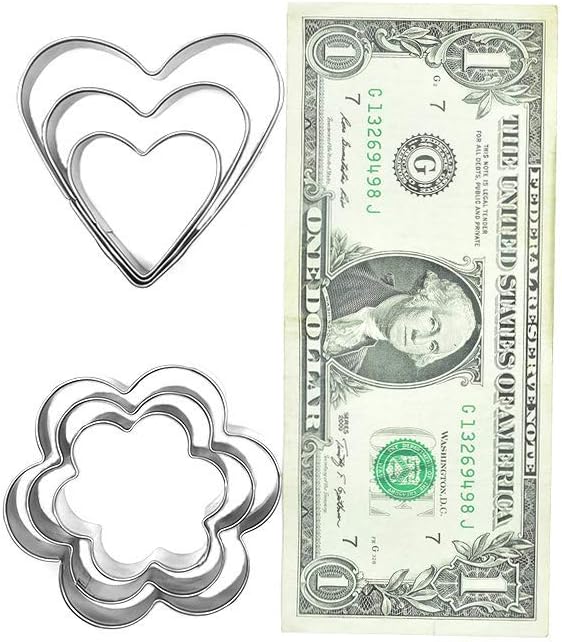 MCIGICM Cookie Cutters Shapes Baking Set, 12PCS Flower Round Heart Star Shape Biscuit Stainless Steel Metal Molds Cutters for Kitchen Baking Halloween Christmas