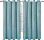 LEMOMO Stone Blue Blackout Curtains 52 x 63 Inch Length/Set of 2 Curtain - Image 2