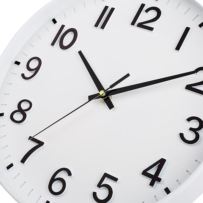 HZDHCLH White Wall Clocks Battery Operated 12 inch Silent Non Ticking Modern - Image 5