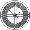 24 inch Large Wall Clock Decorative Metal Retro Oversized Clocks Decor by YIDIE