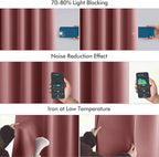 MIULEE Dusty Rose Back Tab Blackout Curtains 63 Inch Length 2 Panels Set - Image 5