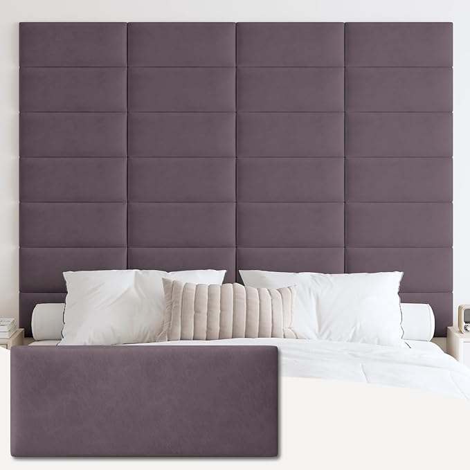 IFNOW Wall Mounted Upholstered Headboard Queen, 3D Peel and Stick Soundproof by IFNOW