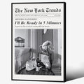 Vintage Newspaper Black Framed Wall Art Trendy Black and White Aesthetic by FuSatisYilife