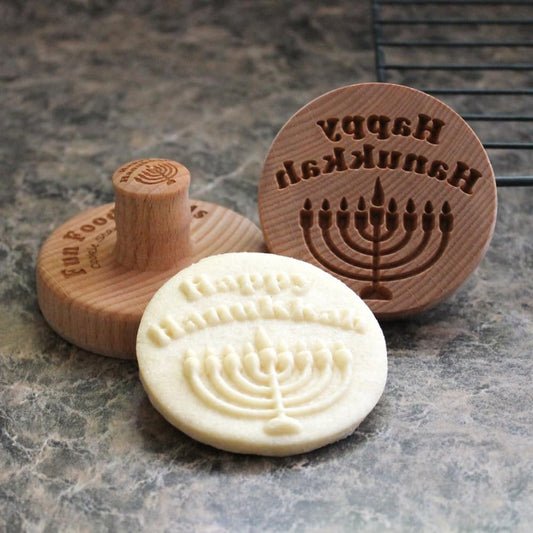 Wood Cookie Stamp, 2.5 Inch (Happy Hanukkah CS-115)