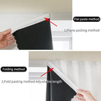AJAZZ 100% Black Out Curtains Adhesive Blackout Temporary Curtain Rod No - Image 5