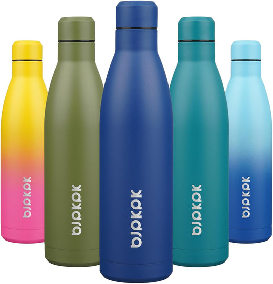 BJPKPK 25oz Insulated Water Bottle Double Wall Vacuum Insulated Stainless Steel Water Bottles for Spots Keep Cold and Hot,Blue