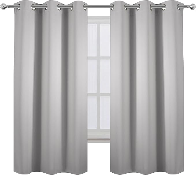 LEMOMO Light Grey Blackout Curtains 34 x 54 Inch Length/Set of 2 Curtain - Image 2