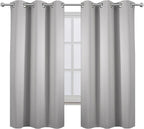 LEMOMO Light Grey Blackout Curtains 34 x 54 Inch Length/Set of 2 Curtain - Image 2