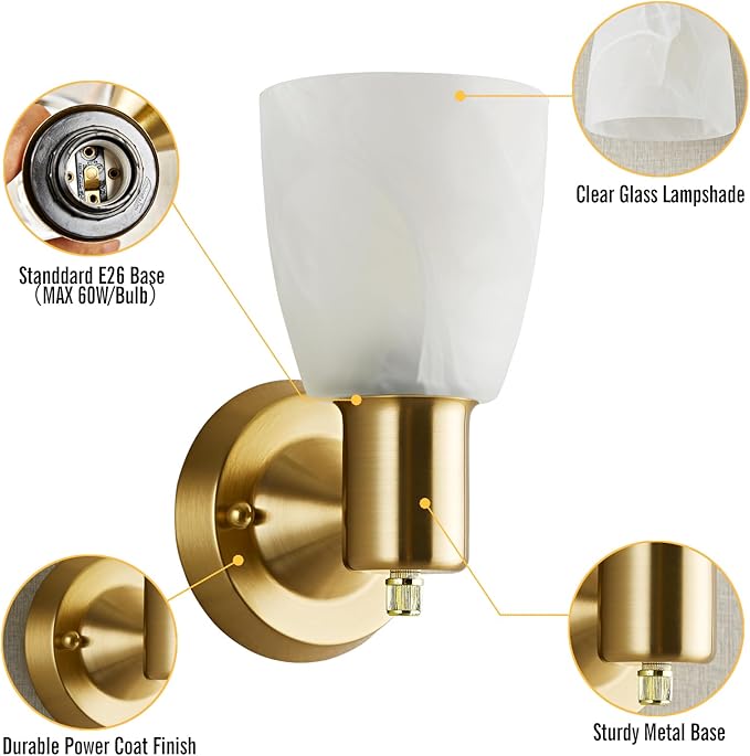 EJIAXIN Wall Sconces Set of 2, Modern Wall Light Fixtures - Image 7