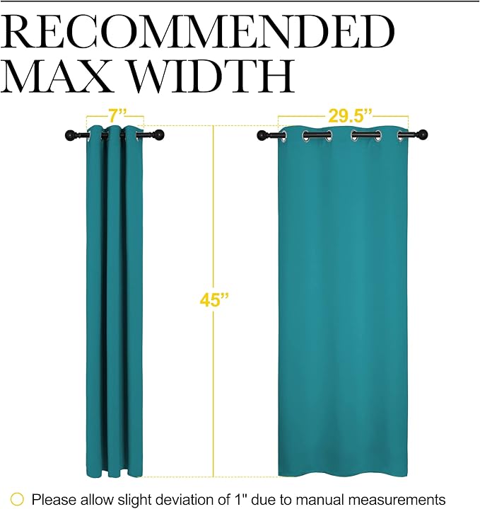 NICETOWN Room Darkening Curtains 45 inch Length 2 Panels, Thermal Insulated - Image 7